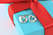 Load image into Gallery viewer, Tiffany &amp; Co. Silver Geometric Heart Dangle Hook Earrings
