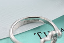 Load image into Gallery viewer, Tiffany &amp; Co. Elsa Peretti Platinum Diamond Mini Open Heart Ring
