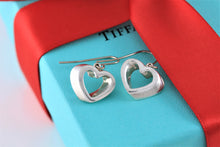 Load image into Gallery viewer, Tiffany &amp; Co. Silver Geometric Heart Dangle Hook Earrings
