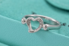 Load image into Gallery viewer, Tiffany &amp; Co. Elsa Peretti Platinum Diamond Mini Open Heart Ring
