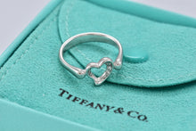 Load image into Gallery viewer, Tiffany &amp; Co. Elsa Peretti Platinum Diamond Mini Open Heart Ring
