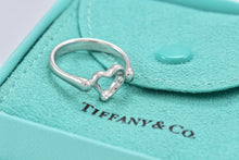 Load image into Gallery viewer, Tiffany &amp; Co. Elsa Peretti Platinum Diamond Mini Open Heart Ring
