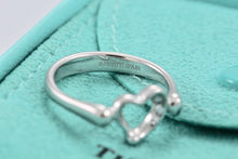 Load image into Gallery viewer, Tiffany &amp; Co. Elsa Peretti Platinum Diamond Mini Open Heart Ring
