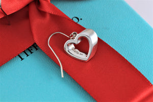 Tiffany & Co. Silver Geometric Heart Dangle Hook Earrings