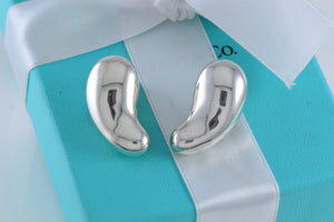 Tiffany & Co. Elsa Peretti Sterling Silver LARGE Lima Bean Clip On Earrings