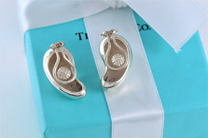 Tiffany & Co. Elsa Peretti Sterling Silver LARGE Lima Bean Clip On Earrings