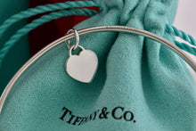 Load image into Gallery viewer, Tiffany &amp; Co. Silver Small Heart Dangle Bangle Bracelet *Custom*
