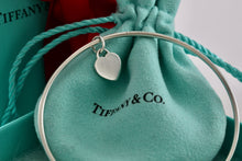 Load image into Gallery viewer, Tiffany &amp; Co. Silver Small Heart Dangle Bangle Bracelet *Custom*
