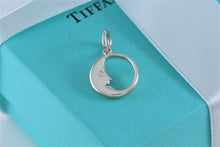 Load image into Gallery viewer, Tiffany &amp; Co. Silver Small Man in The Moon Crescent Small Charm Pendant

