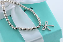 Load image into Gallery viewer, Tiffany &amp; Co. Silver Mini Ribbon Bow Ball Beaded Bracelet
