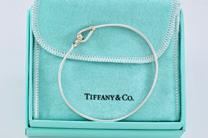 Tiffany & Co. 18K Gold & Silver Hook & Eye Bangle Medium Bracelet Vintage Version 2