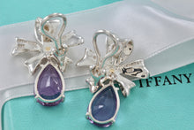 Load image into Gallery viewer, Tiffany &amp; Co. Gold &amp; Silver Large Amethyst Ribbon Flower Burst Clip-on Earrings
