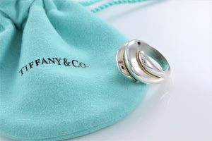 Tiffany & Co. 18K Gold & Silver Shrimp Rope Ring Size 5