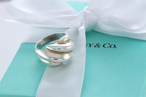 Tiffany & Co. 18K Gold & Silver Shrimp Rope Ring Size 5