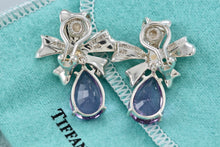 Load image into Gallery viewer, Tiffany &amp; Co. Gold &amp; Silver Large Amethyst Ribbon Flower Burst Clip-on Earrings
