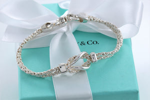 Tiffany & Co. Silver Double Rope Love Knot 7.5" Bracelet