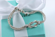 Load image into Gallery viewer, Tiffany &amp; Co. Silver Double Rope Love Knot 7.5&quot; Bracelet
