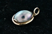 Load image into Gallery viewer, 14Kt. Gold Pearl Inlay Oval Handmade Pendant
