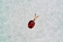 Load image into Gallery viewer, 10Kt. Yellow Gold Red Garnet Oval Diamond Pendant
