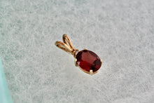 Load image into Gallery viewer, 10Kt. Yellow Gold Red Garnet Oval Diamond Pendant
