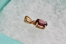 Load image into Gallery viewer, 10Kt. Yellow Gold Red Garnet Oval Diamond Pendant
