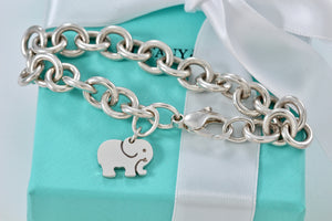 Tiffany & Co. Nature Silver Elephant Never Forgets Charm Bracelet