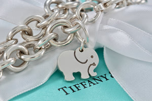 Tiffany & Co. Nature Silver Elephant Never Forgets Charm Bracelet