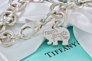Tiffany & Co. Nature Silver Elephant Never Forgets Charm Bracelet