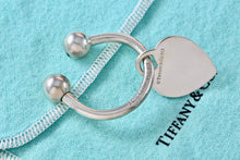 Load image into Gallery viewer, Tiffany &amp; Co. Silver Heart Pendant Horseshoe Key Ring Keychain
