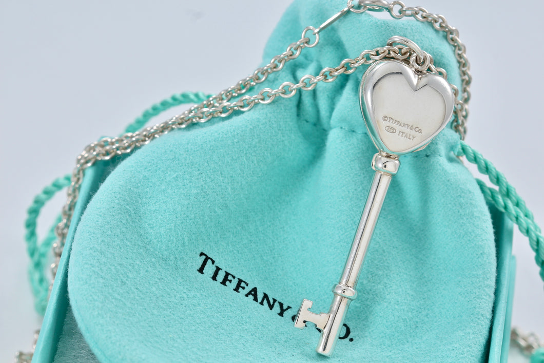Tiffany & Co. Silver Heart Key Locket Pendant