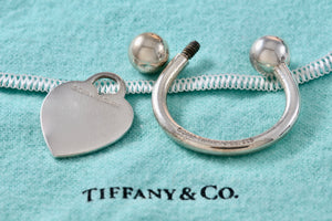 Tiffany & Co. Silver Heart Pendant Horseshoe Key Ring Keychain