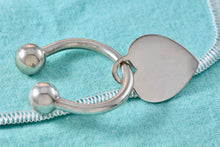 Load image into Gallery viewer, Tiffany &amp; Co. Silver Heart Pendant Horseshoe Key Ring Keychain

