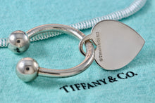 Load image into Gallery viewer, Tiffany &amp; Co. Silver Heart Pendant Horseshoe Key Ring Keychain
