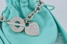 Load image into Gallery viewer, Tiffany &amp; Co. Silver Notes Heart Charm 1837 Toggle Bracelet
