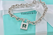 Load image into Gallery viewer, Tiffany &amp; Co. Silver Anchor Padlock Pendant Bracelet
