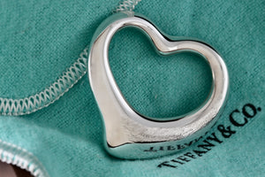 Tiffany & Co. Elsa Peretti Silver Extra Large Open Heart Pendant 35mm *Scratched*