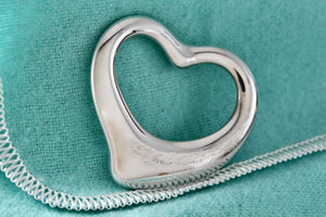 Tiffany & Co. Elsa Peretti Silver Extra Large Open Heart Pendant 35mm *Scratched*