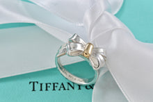 Load image into Gallery viewer, Tiffany &amp; Co. 18K Gold &amp; Silver Elongated Ribbon Bow Ring
