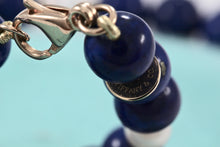 Load image into Gallery viewer, Tiffany &amp; Co. Lapis Pearl 14Kt. Gold Ball Bead Strand 24&quot; Necklace
