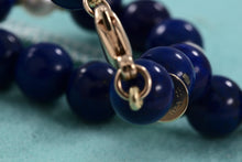 Load image into Gallery viewer, Tiffany &amp; Co. Lapis Pearl 14Kt. Gold Ball Bead Strand 24&quot; Necklace
