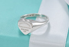 Load image into Gallery viewer, Please Return To Tiffany &amp; Co. Silver Heart Signet Ring
