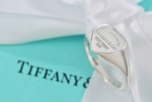 Load image into Gallery viewer, Please Return To Tiffany &amp; Co. Silver Heart Signet Ring
