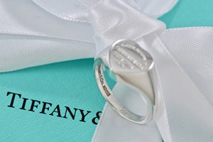 Please Return To Tiffany & Co. Silver Heart Signet Ring