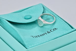 Please Return To Tiffany & Co. Silver Heart Signet Ring