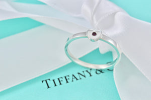 Tiffany & Co. Paloma Picasso Ruby Silver Heart Stacking Band Ring