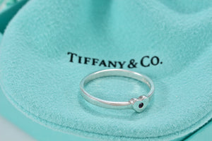 Tiffany & Co. Paloma Picasso Ruby Silver Heart Stacking Band Ring