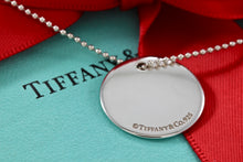 Load image into Gallery viewer, Tiffany &amp; Co. Silver Letter &quot;M&quot; Large DIsc Pendant Beaded Chain Necklace
