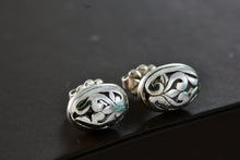 Load image into Gallery viewer, Sterling Silver Small Beetle Filigree Stud Earrings
