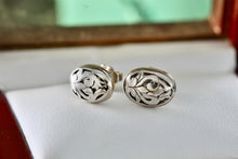 Load image into Gallery viewer, Sterling Silver Small Beetle Filigree Stud Earrings
