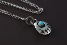 Load image into Gallery viewer, Native American Bear Paw Turquoise Bead Pendant 16&quot; Necklace
